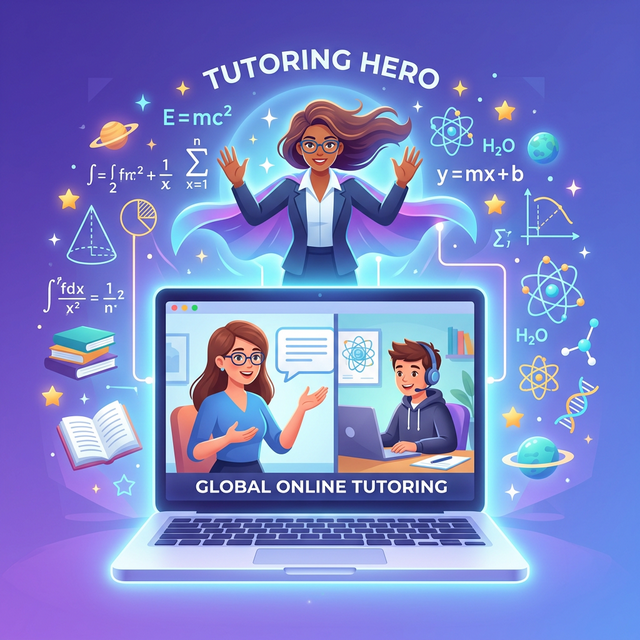 Online tutoring session illustration